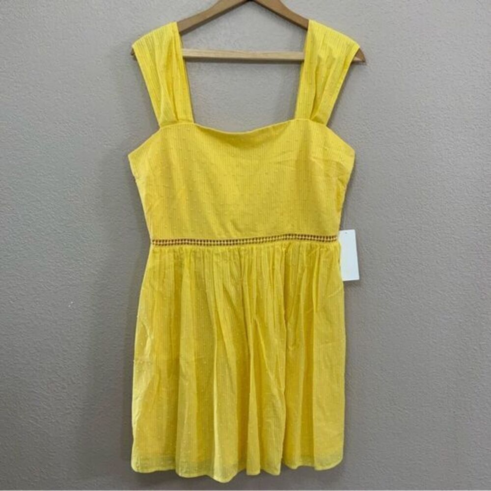 City Vibe Yellow Fit And Flare Dress Womens Size 11 Cotton Y2K